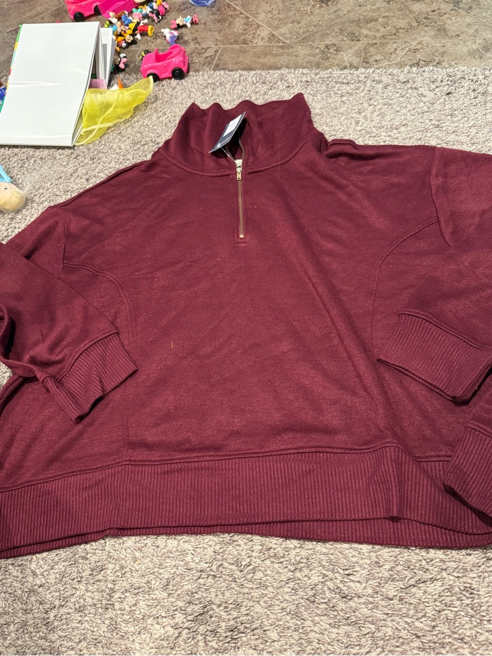 Universal Thread Plum Half-Zip Pullover Sweater